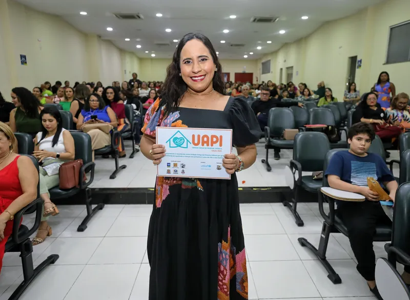 A enfermeira Danielle Rodrigues recebe a certificação pela segunda vez, pelo trabalho da Unidade de Saúde Quinta dos Paricás.
