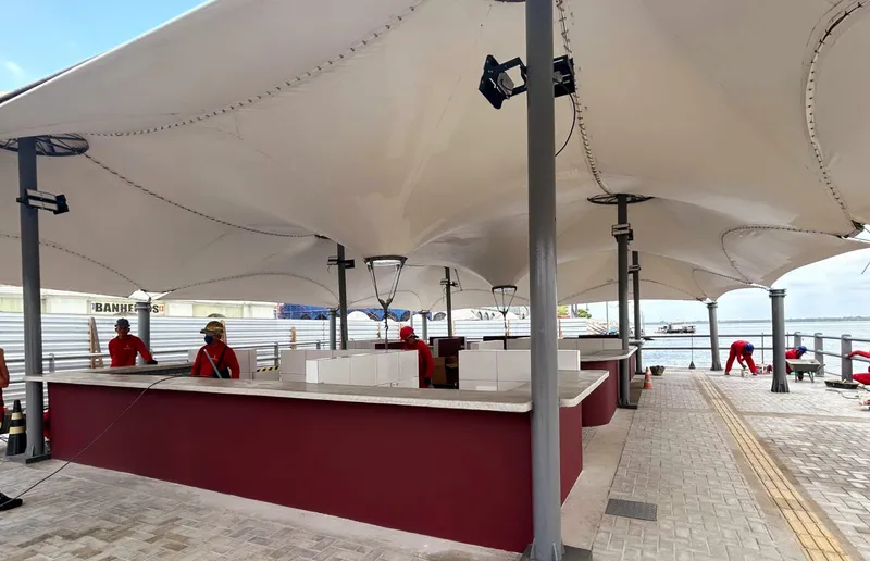 Obras da nova feira tradicional do Ver-o-Peso avançaram em 45%.