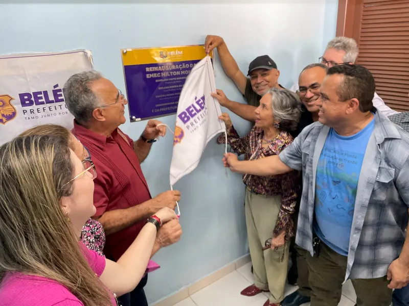Inauguração da EMEC Milton Monte, no Combu. escola reforma, revistalizada e equipada.