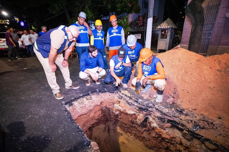 Prefeito Igor Normando acompanhou o início dos servicos de recuperação asfálticas no bairro de Nazaré. 